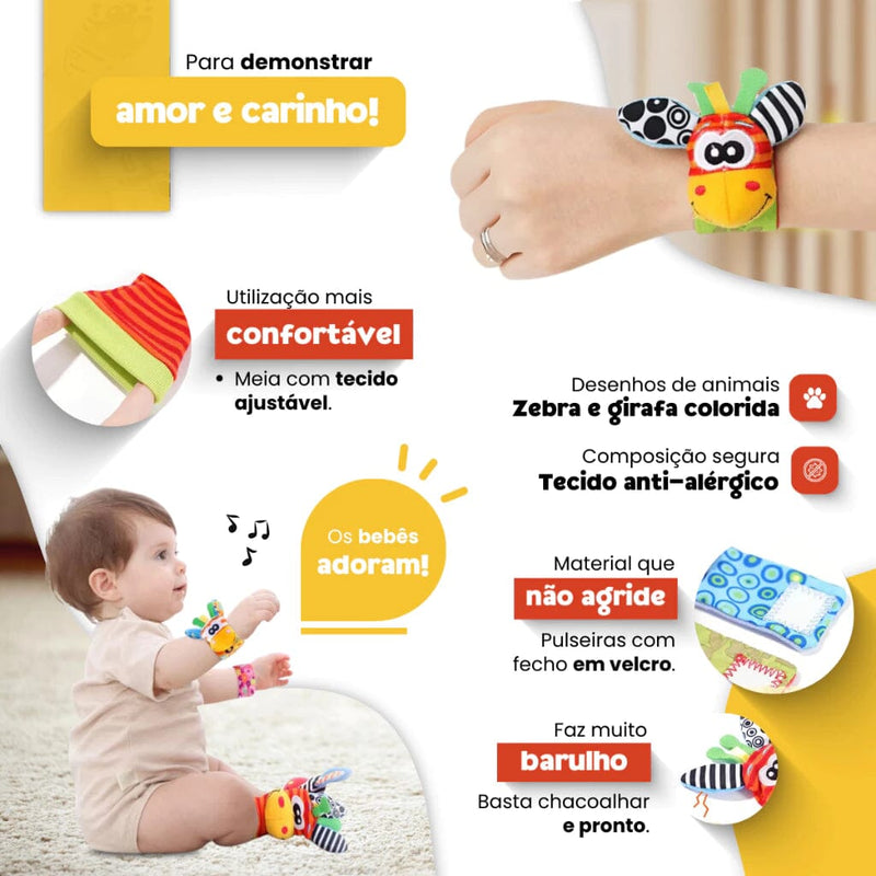 Chocalhinhos Sensorial Baby – Pulseiras + Meias