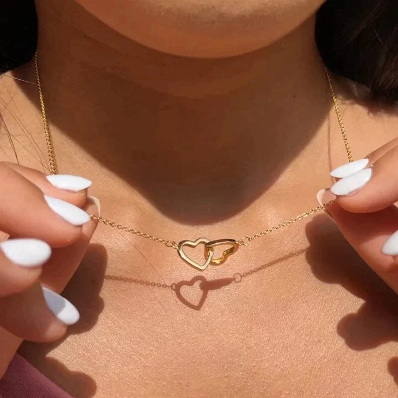Colar Dois Corações com Caixa Giratória – Presente Personalizado