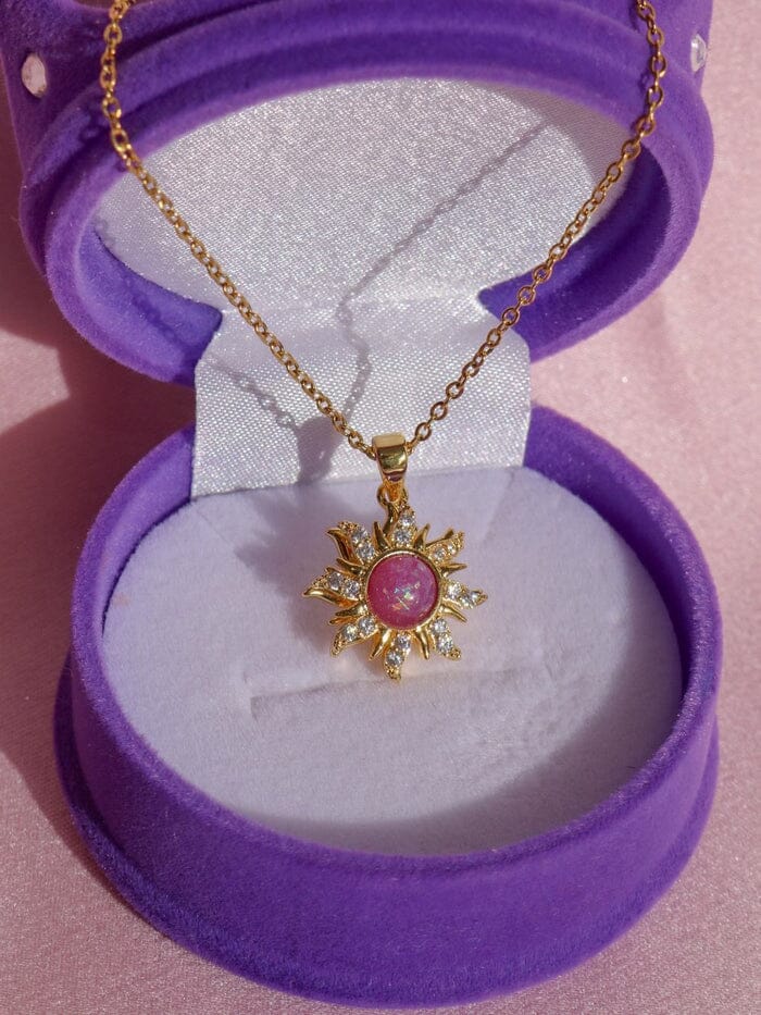 Colar Rapunzel Sol Giratório | Ouro 18k e Zircônia
