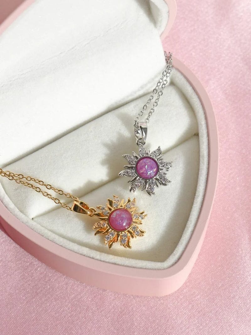 Colar Rapunzel Sol Giratório | Ouro 18k e Zircônia