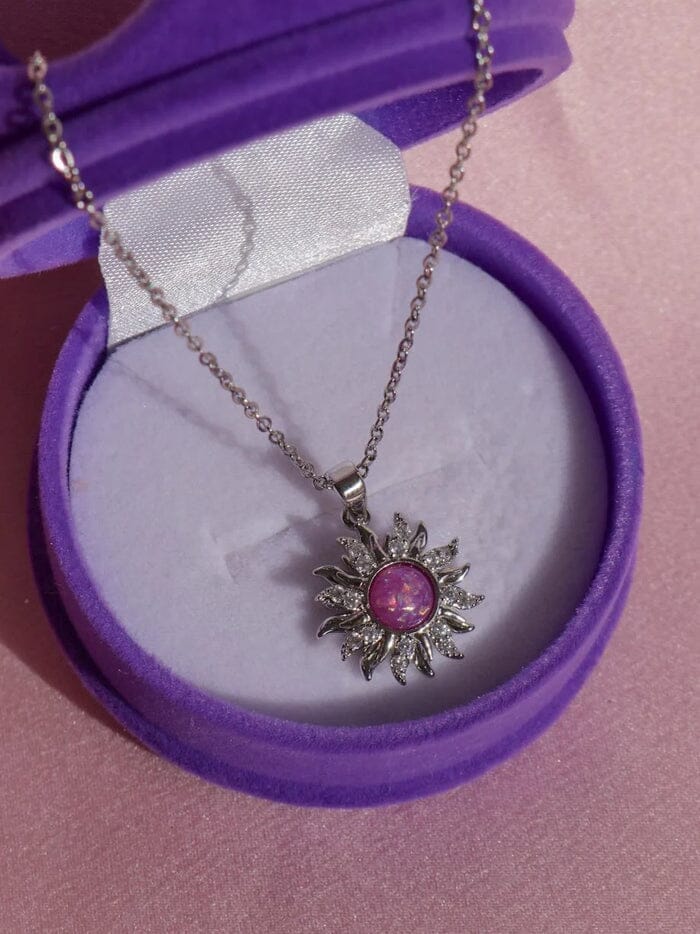 Colar Rapunzel Sol Giratório | Ouro 18k e Zircônia