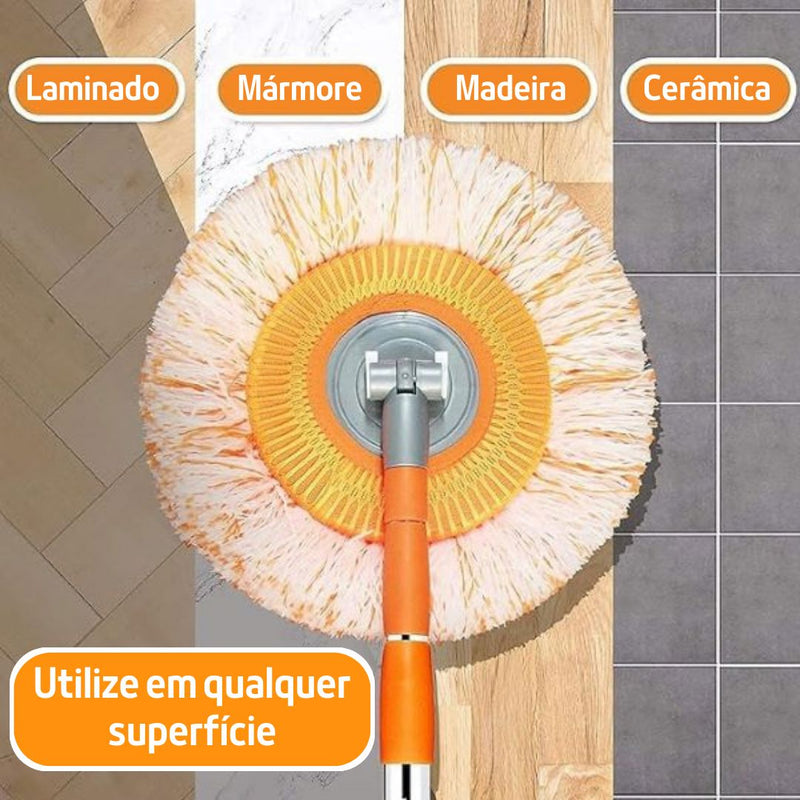 Esfregão de Limpeza Ajustável Giratório 360° Super Giro