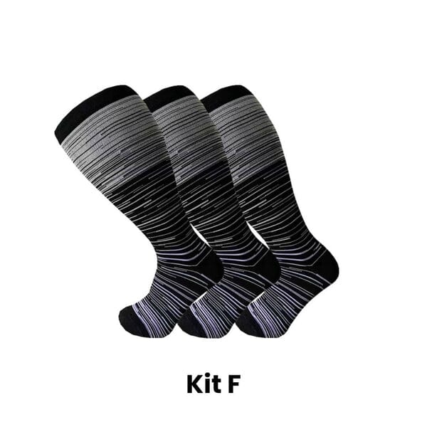 Meias de Compressão ConfortLife Plus Size (Kit 3 Pares)